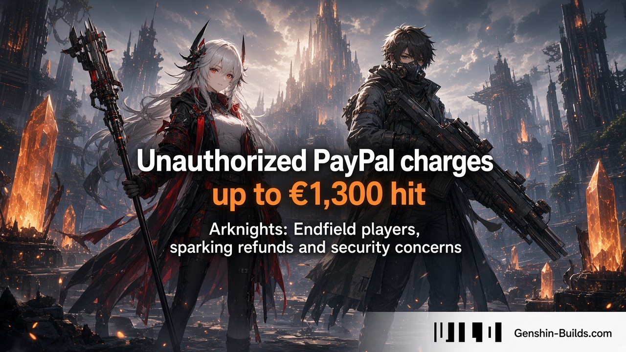 Unauthorized PayPal charges up to €1,300 hit Arknights: Endfield players, sparking refunds and security concerns