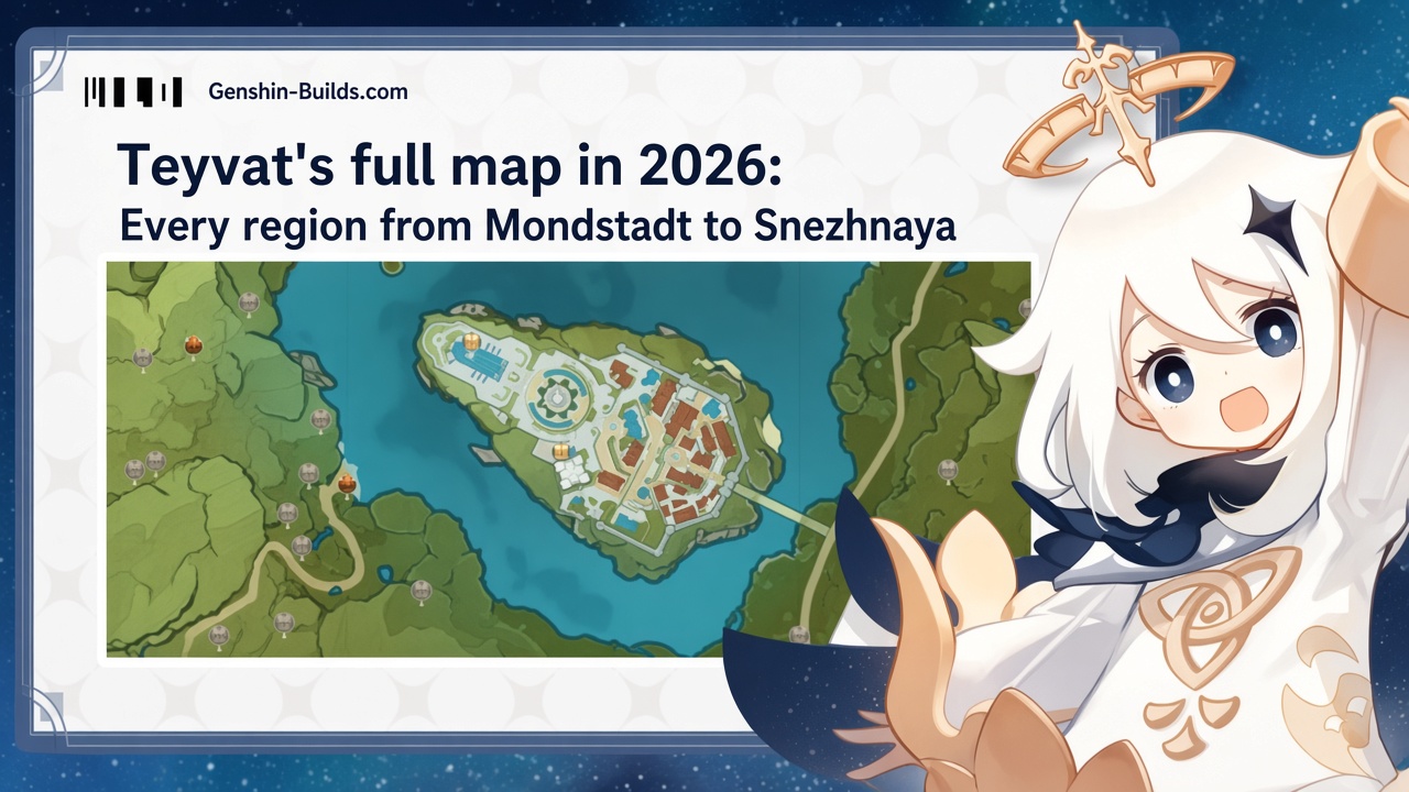 Teyvat’s full map in 2026: Every region from Mondstadt to Snezhnaya