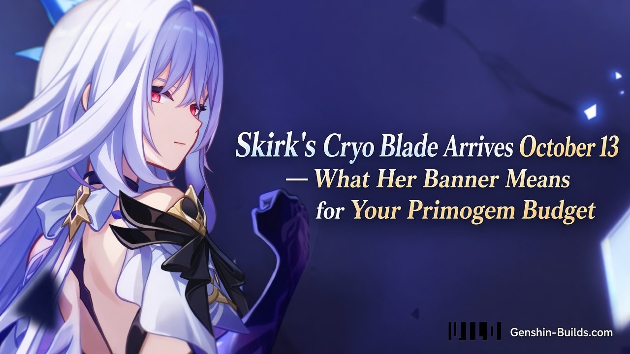 Skirk’s Cryo Blade Arrives October 13 — What Her Banner Means for Your Primogem Budget